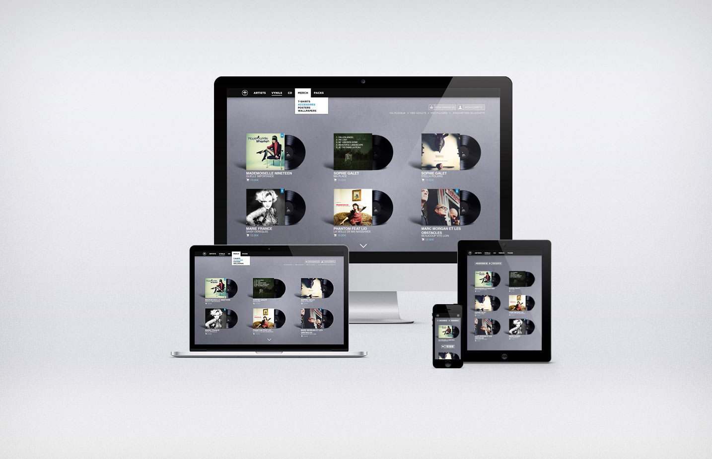 responsive mockup visuals of freaksville record redesign